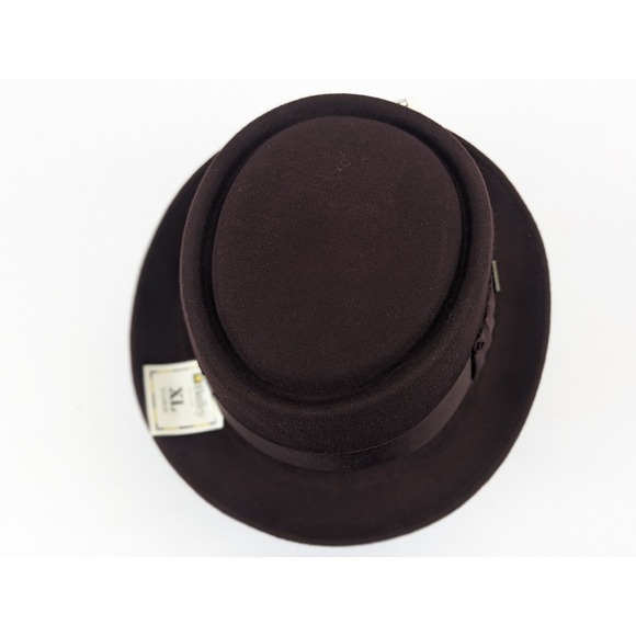 Bailey Jett Pork Pie Burgundy 100% Wool Hat Fedora Mens XL Bollman Company - Picture 8 of 13